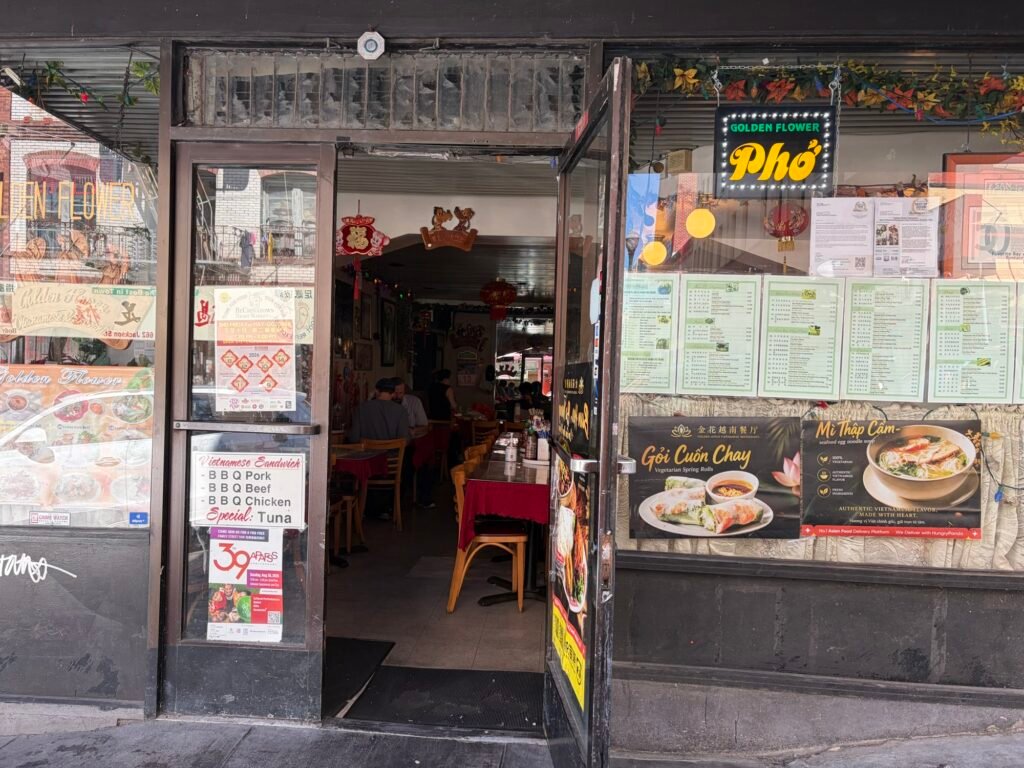 A Vietnamese Pho Spot in San Francisco's Chinatown Worth the Trip Golden Flower Restaurant storefront sign on Jackson St San Francisco