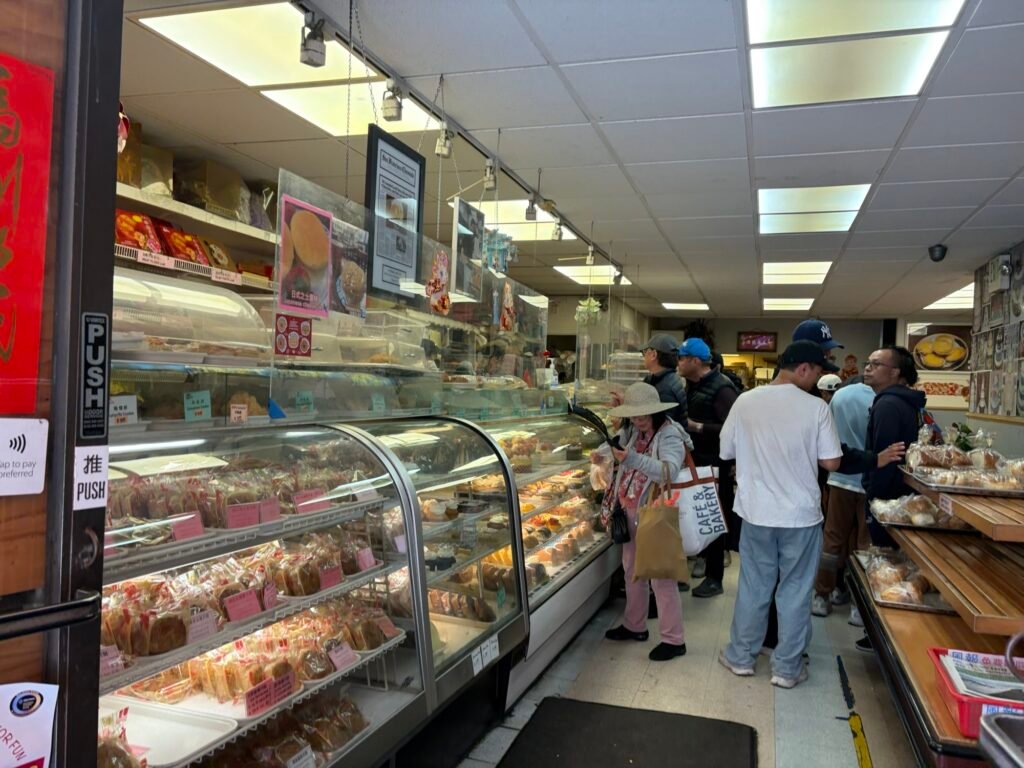 Exterior view of AA Bakery and Cafe in San Francisco Chinatown